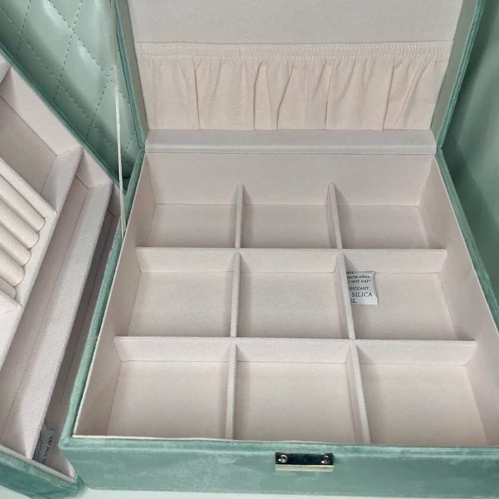 💎Elegant Turquoise Velvet Jewelry Organizer‎ Box💎